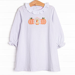 Feathers in the Field Applique Dress, Green