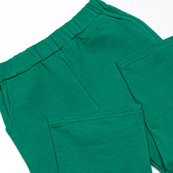 Clean Cut Applique Pant Set, Green