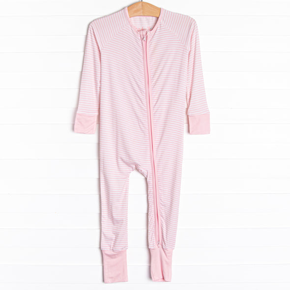 Sleepy Stripes Bamboo Zippy Pajama, Pink