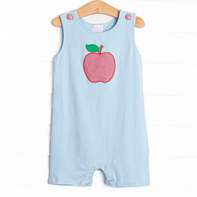 An Apple a Day Applique Jon Jon, Blue and Red