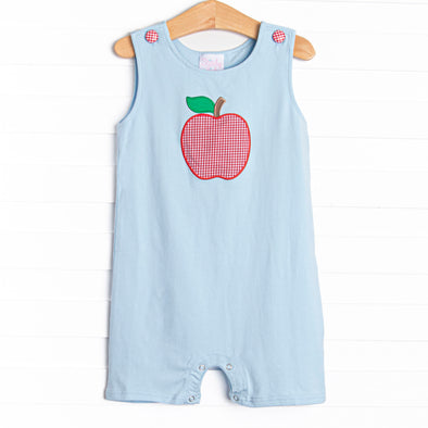 An Apple a Day Applique Jon Jon, Blue and Red