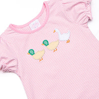 Duck, Duck, Goose Applique Bubble, Pink
