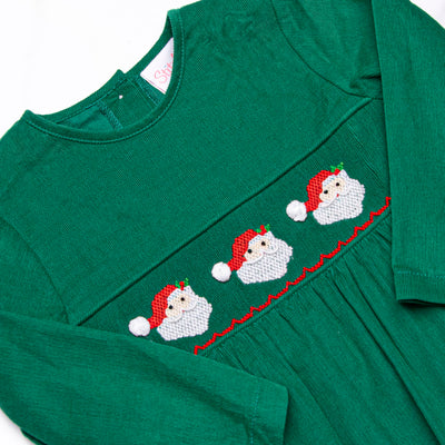 St. Nicholas Smocked Romper, Green