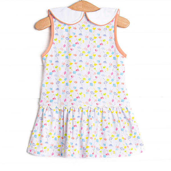 Watercolor Wildflowers Tennis Dress, Orange