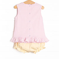 Harper Pima Diaper Set, Yellow and Pink Stripe
