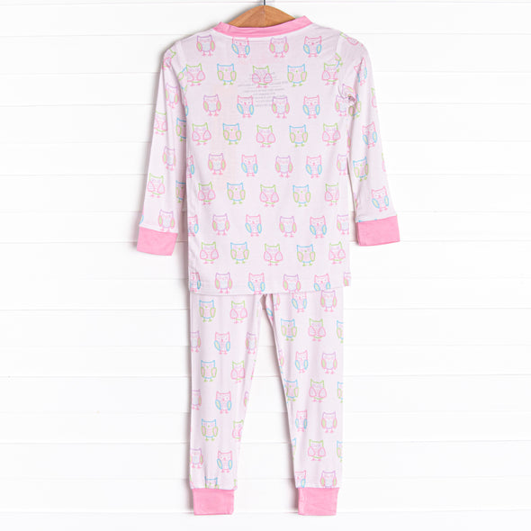 Night Owl Bamboo Pajama Set, Pink