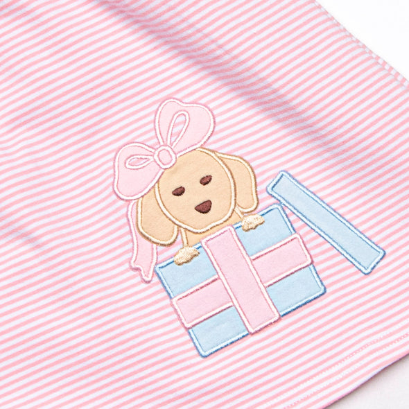 Birthday Barks Applique Legging Set, Pink