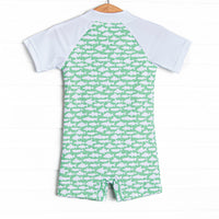 Lake Day One Piece Rash Guard, Green