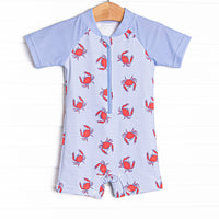 East Coast Crabs One Piece Rash Guard, Blue