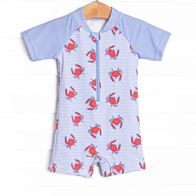 East Coast Crabs One Piece Rash Guard, Blue