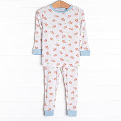 Touchdown Time Bamboo Pajama Set, Blue