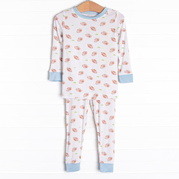 Touchdown Time Bamboo Pajama Set, Blue