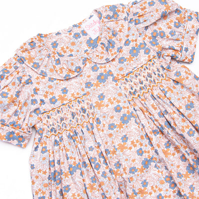 Holiday Harvest Smocked Dress, Brown
