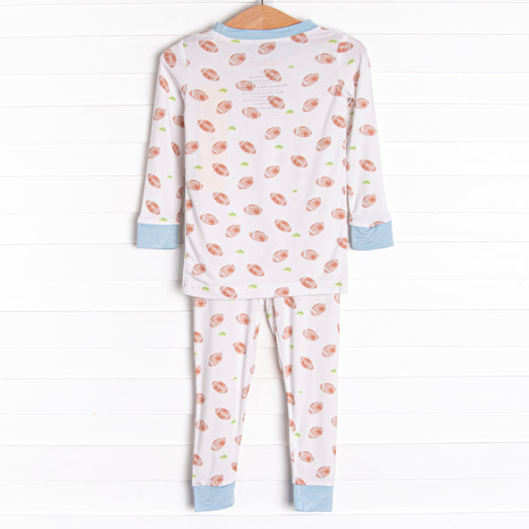 Touchdown Time Bamboo Pajama Set, Blue