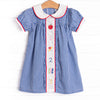 A+ Addition Embroidered Dress, Blue