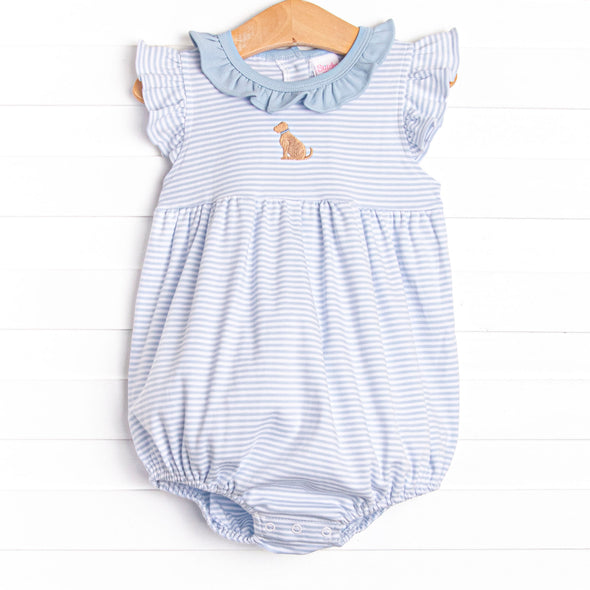 Playtime Pal Pima Embroidered Bubble, Light Blue Stripe