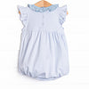 Playtime Pal Pima Embroidered Bubble, Light Blue Stripe