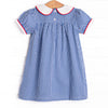 A+ Addition Embroidered Dress, Blue