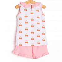 Strawberry Bundles Ruffle Short Set, Pink