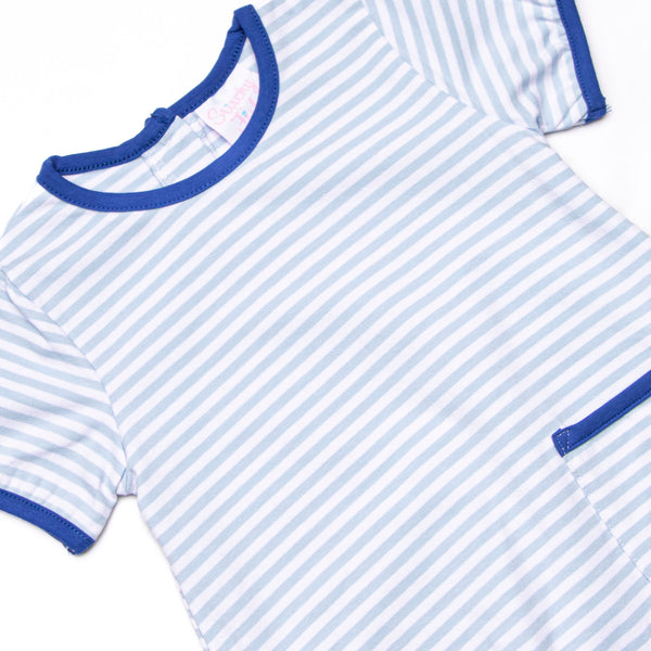 Jack Pocket Bubble, Royal and Light Blue Stripe