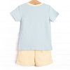 Course Cruisin' Pima Embroidered Short Set, Yellow and Mint Stripe
