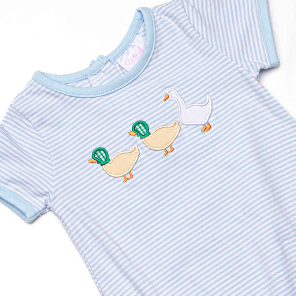 Duck, Duck, Goose Applique Bubble, Blue