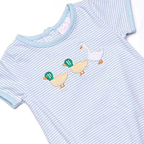 Duck, Duck, Goose Applique Bubble, Blue