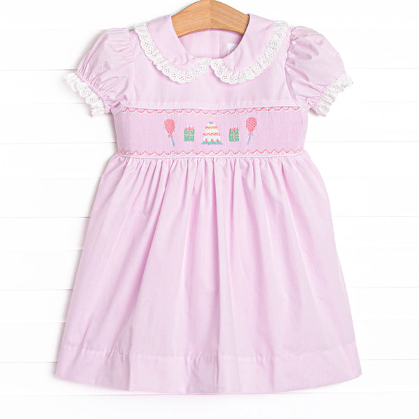 Perfect Day for a Party Smocked Dress, Pink