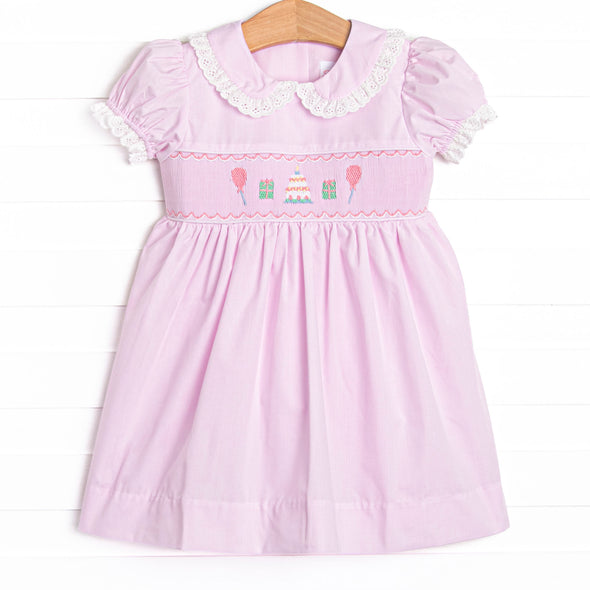 Perfect Day for a Party Smocked Dress, Pink