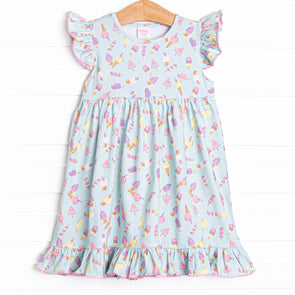 Beat the Heat Treat Flutter Sleeve Dress, Green