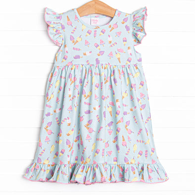 Beat the Heat Treat Flutter Sleeve Dress, Green