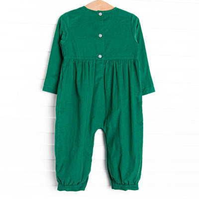 St. Nicholas Smocked Romper, Green