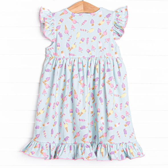 Beat the Heat Treat Flutter Sleeve Dress, Green