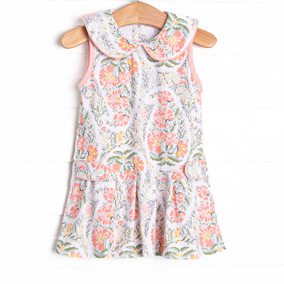 Double Fault Florals Collared Tennis Dress, Pink