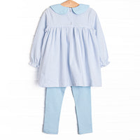 Rosey the Reindeer Applique Legging Set, Blue