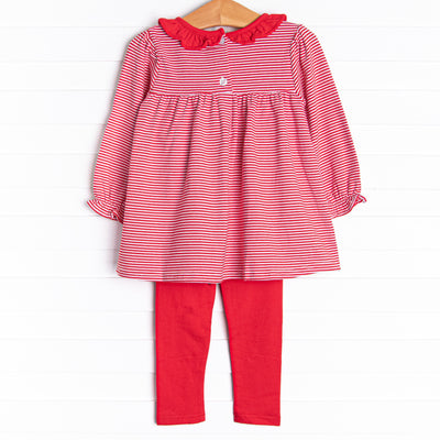 Amelia Legging Set, Red Stripe