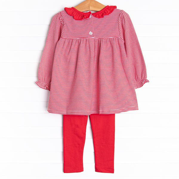 Amelia Legging Set, Red Stripe