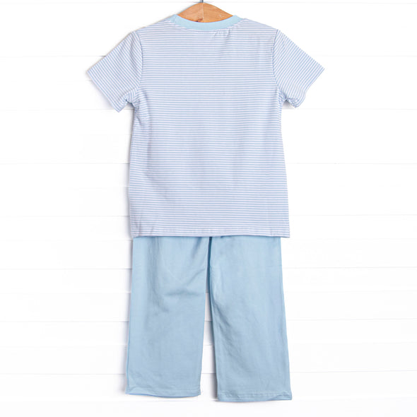 Duck, Duck, Goose Applique Pant Set, Blue