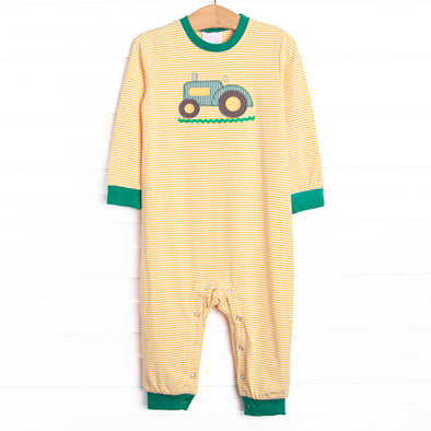 Clean Cut Applique Romper, Yellow