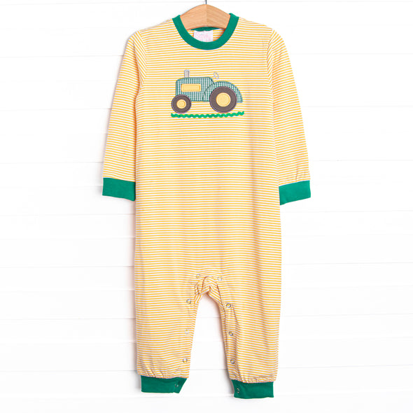 Clean Cut Applique Romper, Yellow