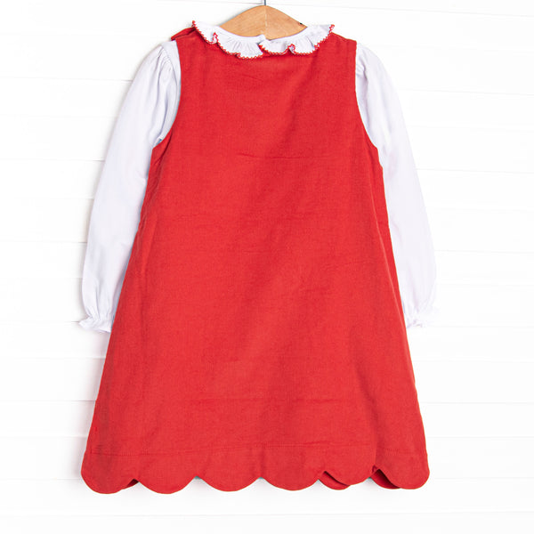 Christmas Cheer Applique Jumper Set, Red