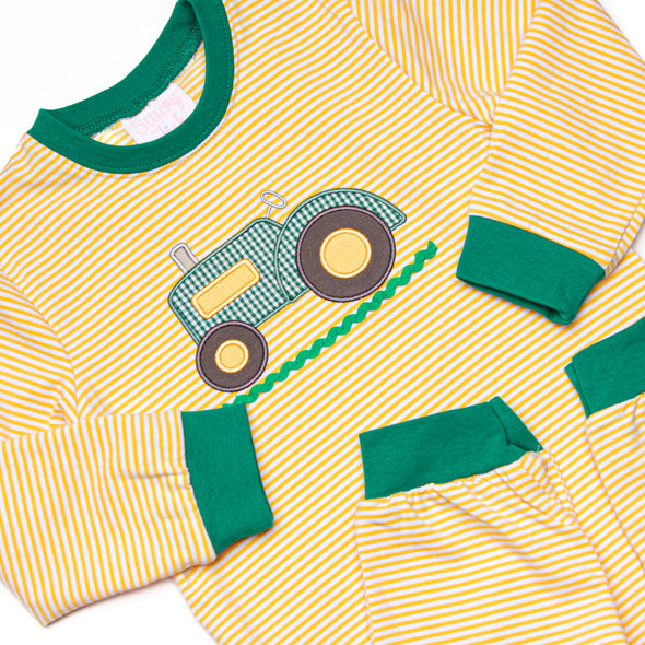 Clean Cut Applique Romper, Yellow