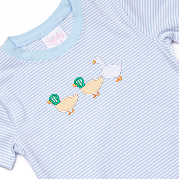 Duck, Duck, Goose Applique Pant Set, Blue