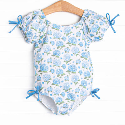 Beachside Blooms One Piece, Blue