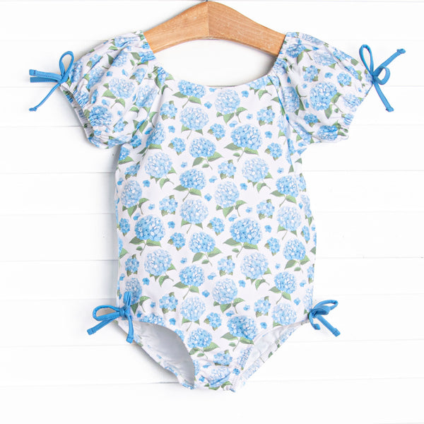 Beachside Blooms One Piece, Blue