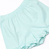 Pippa Flutter Sleeve Short Set, Mint and Light Pink Stripe