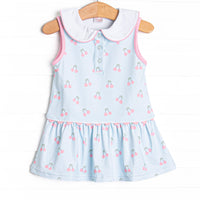 Cherry Fun Tennis Dress, Blue