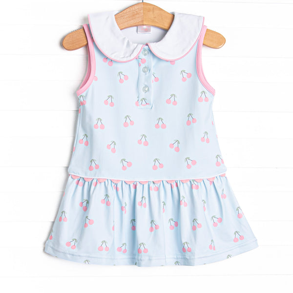 Cherry Fun Tennis Dress, Blue