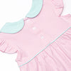 Pippa Flutter Sleeve Short Set, Mint and Light Pink Stripe