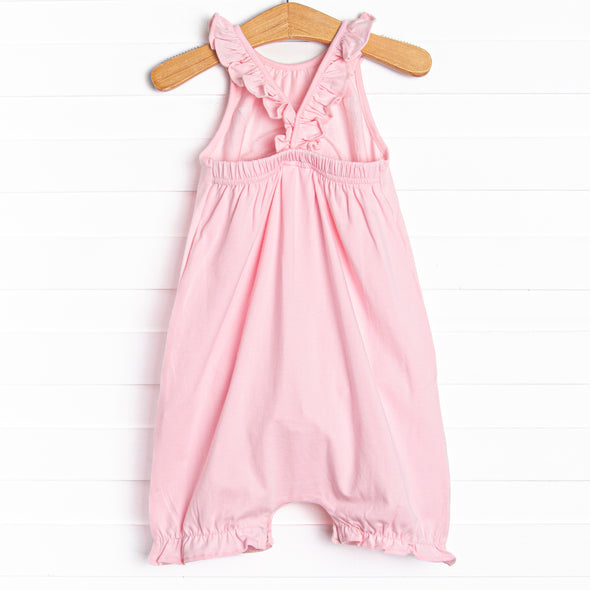 Flips and Tricks Applique Bubble Romper, Pink